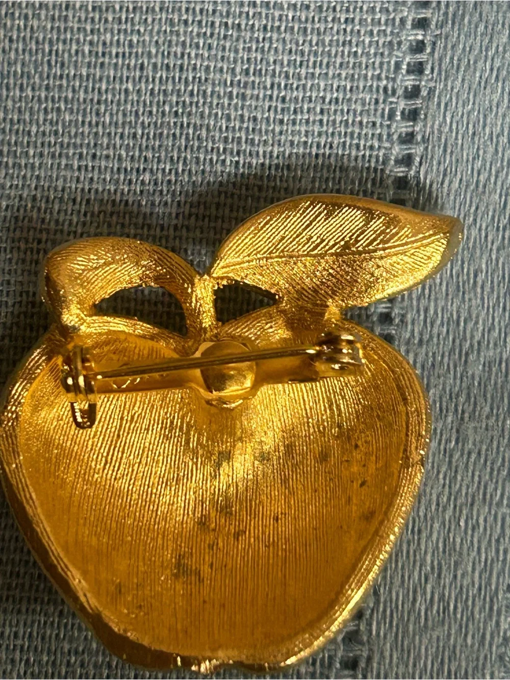 Gold Tone Apple Brooch, teapot brooch and floral brooch -  Teacher core